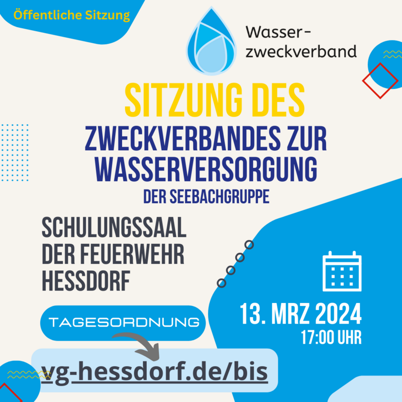 Sitzung des Wasserzweckverbandes Seebachgruppe am 13.03.2024