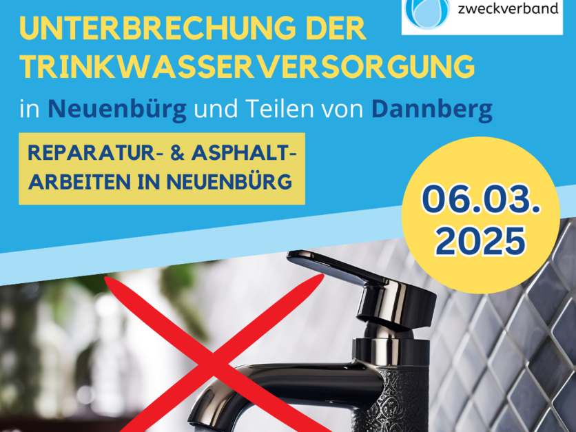 Unterbrechung Trinkwasserversorgung Neuenbürg Dannberg 06.03.25