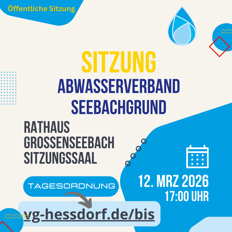 Sitzung Abwasserverband Seebachgrund 12.03.26 in Großenseebach