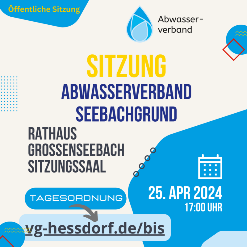 Sitzung des Abwasserverbandes Seebachgrund am 25.04.2024 in Großenseebach